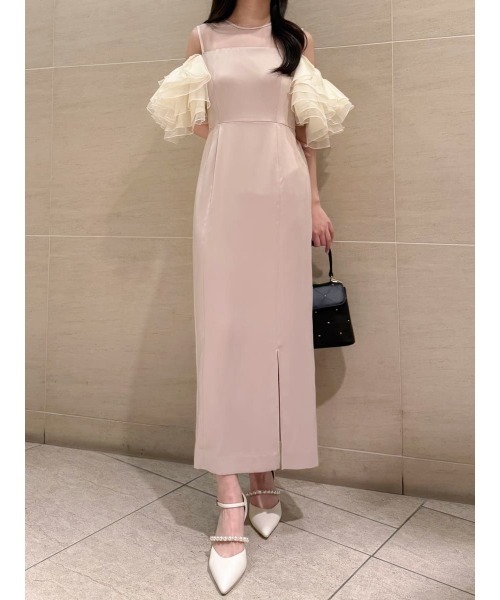 FRAY I.D（フレイアイディー）の「ラッフルスリーブドレス（ドレス・レディース・ブラック/グリーン/ベージュ・0/1）」の2枚目の写真