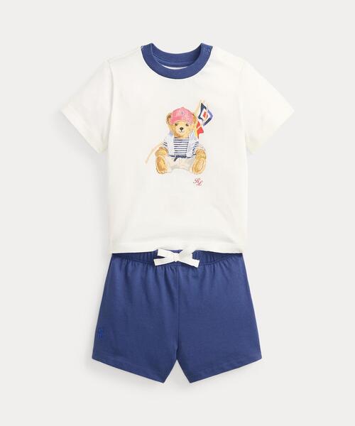Polo ベア コットン ジャージー Tシャツ & ショートパンツ