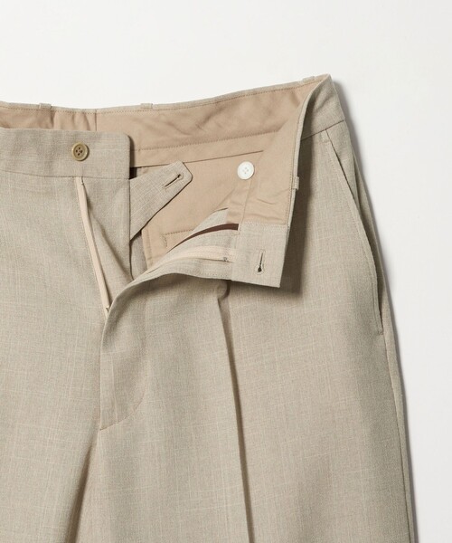 春夏◎極美品★スティーブンアラン　ワンプリーツスラックス　オフホワイト　L Steven Alan＞ P/LN アウト ワンプリーツ スラックス（スラックス