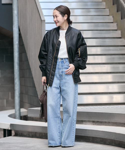 JOURNAL STANDARD(ジャーナルスタンダード)の「《追加2》【洗える】ダブルジップMA-1(MA-1・レディース・ブラック/ベージュ/ブラウン・FREE)」の4枚目の写真