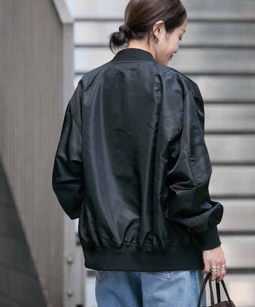 JOURNAL STANDARD(ジャーナルスタンダード)の「《追加2》【洗える】ダブルジップMA-1(MA-1・レディース・ブラック/ベージュ/ブラウン・FREE)」の6枚目の写真