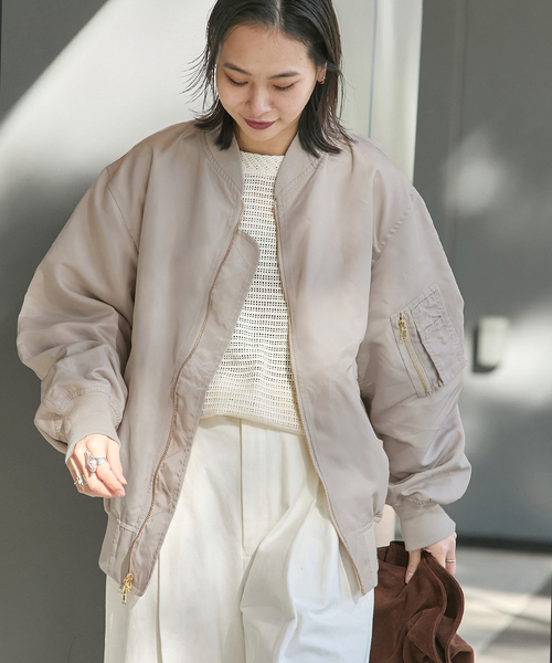 JOURNAL STANDARD(ジャーナルスタンダード)の「《追加2》【洗える】ダブルジップMA-1(MA-1・レディース・ブラック/ベージュ/ブラウン・FREE)」の21枚目の写真