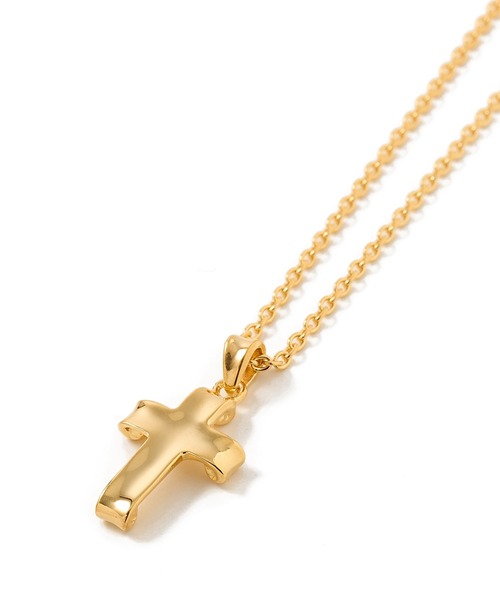 CRIMIE（クライミー）の「LETTER RIBBON CROSS NECKLACE 24KDP（ネックレス・メンズ・ゴールド・ONE SIZE）」の3枚目の写真