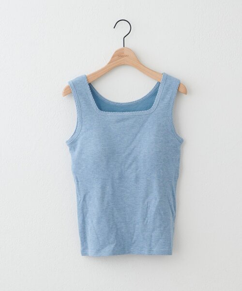 DISCOAT（ディスコート）の「【WEB限定】ラメリブスクエアタンクトップ（タンクトップ・レディース・ブルー/グレー/ブラック/アイボリー・MEDIUM）」の4枚目の写真