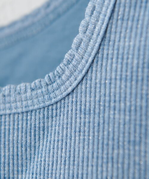 DISCOAT（ディスコート）の「【WEB限定】ラメリブスクエアタンクトップ（タンクトップ・レディース・ブルー/グレー/ブラック/アイボリー・MEDIUM）」の7枚目の写真