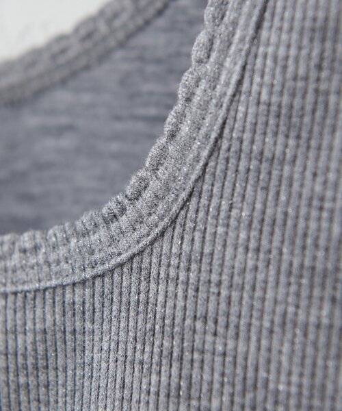 DISCOAT（ディスコート）の「【WEB限定】ラメリブスクエアタンクトップ（タンクトップ・レディース・ブルー/グレー/ブラック/アイボリー・MEDIUM）」の8枚目の写真