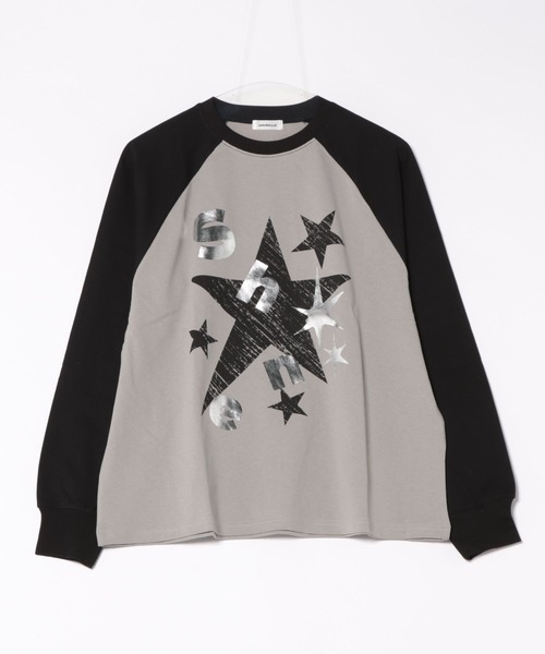 sedacle(セダクル)の「箔プリントラグランロゴロンT(Tシャツ/カットソー・メンズ・オフホワイト/チャコールグレー・SMALL/LARGE/MEDIUM)」の19枚目の写真