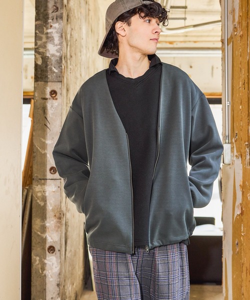 niko and...（ニコアンド）の「ダンボールジップカーディガン（カーディガン/ボレロ・メンズ・ブルー/サンドグレー/チャコール・MEDIUM/LARGE）」の3枚目の写真