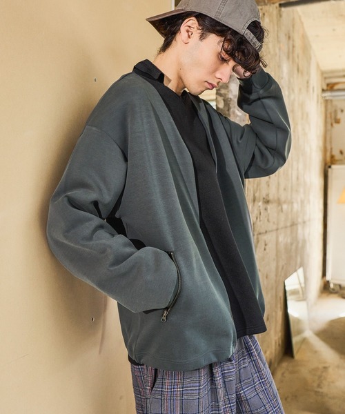 niko and...（ニコアンド）の「ダンボールジップカーディガン（カーディガン/ボレロ・メンズ・ブルー/サンドグレー/チャコール・MEDIUM/LARGE）」の12枚目の写真