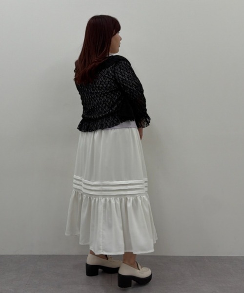 marun(マルン)の「<大きいサイズ>編み上げデザインカットソー marun(Tシャツ/カットソー・レディース・ラベンダー/オフホワイト/ネイビー・3L/LL/5L/4L/L)」の9枚目の写真