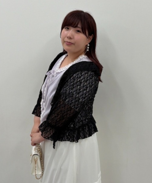 marun(マルン)の「<大きいサイズ>編み上げデザインカットソー marun(Tシャツ/カットソー・レディース・ラベンダー/オフホワイト/ネイビー・3L/LL/5L/4L/L)」の16枚目の写真