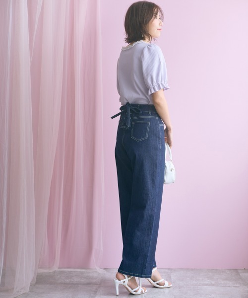 marun(マルン)の「<大きいサイズ>編み上げデザインカットソー marun(Tシャツ/カットソー・レディース・ラベンダー/オフホワイト/ネイビー・3L/LL/5L/4L/L)」の10枚目の写真