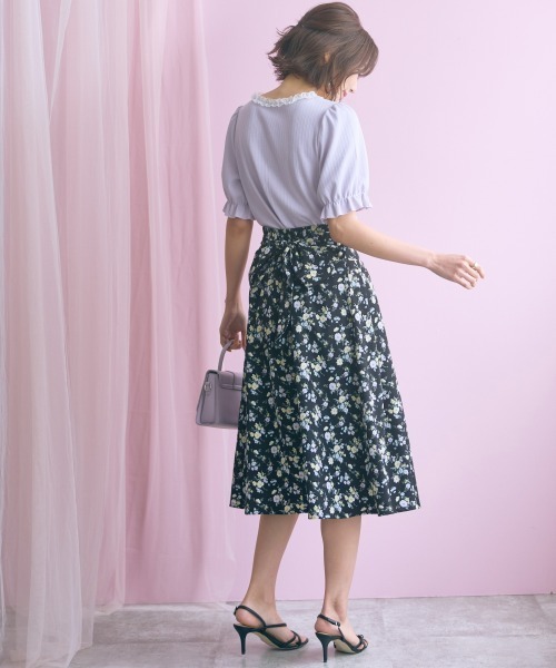 marun(マルン)の「<大きいサイズ>編み上げデザインカットソー marun(Tシャツ/カットソー・レディース・ラベンダー/オフホワイト/ネイビー・3L/LL/5L/4L/L)」の15枚目の写真