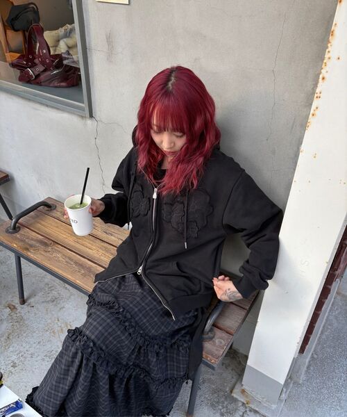 ILLIGO(イリゴ)の「バックルフリルロングスカートチェックネイビー(スカート・レディース・その他・OS)」の6枚目の写真