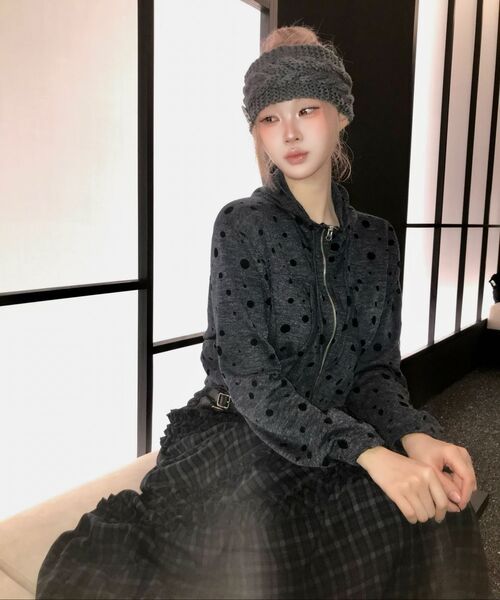 ILLIGO(イリゴ)の「バックルフリルロングスカートチェックネイビー(スカート・レディース・その他・OS)」の7枚目の写真
