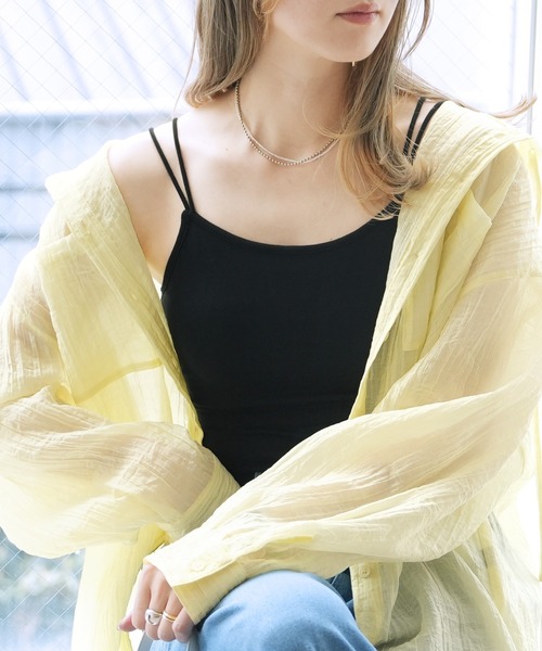 reca(レカ)の「【接触冷感】バンブーカップ付きキャミ(キャミソール・レディース・ブラック/ブラウン/オフホワイト/ベージュ系その他・FREE)」の13枚目の写真