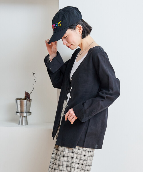 FREAK'S STORE(フリークスストア)の「インド Vネックシャツ(シャツ/ブラウス・レディース・サックスブルー/ブラック/オフホワイト/チャコール・フリ-)」の15枚目の写真