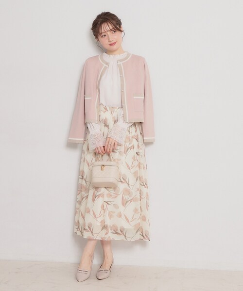 couture brooch（クチュールブローチ）の「【洗える】チューリップ柄スカート（スカート・レディース・ネイビー/オフホワイト・36/42/40/38）」の19枚目の写真