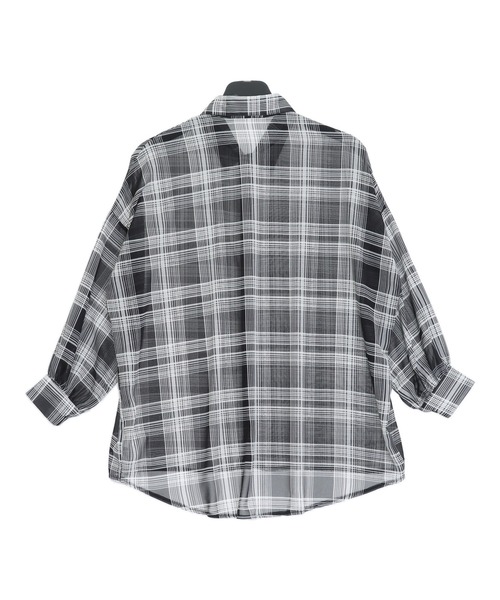 ANAP（アナップ）の「チェック シアー シャツ ブラウス（シャツ/ブラウス・レディース・ブラック/ブルー/ホワイト/ブラウン・F）」の14枚目の写真