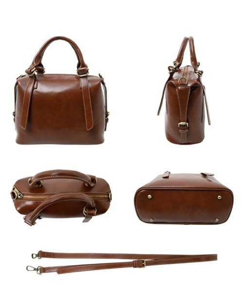 KOBE LETTUCE(コウベレタス)の「スクエアボストンバッグ(ボストンバッグ・レディース・アイボリー/ブラウン系/ブラック・F)」の9枚目の写真