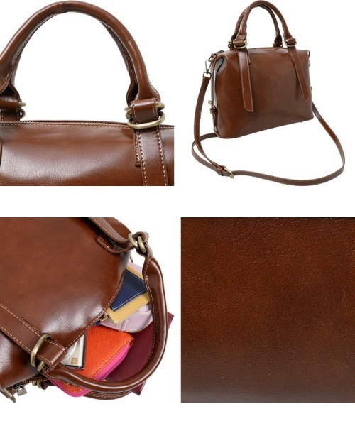 KOBE LETTUCE(コウベレタス)の「スクエアボストンバッグ(ボストンバッグ・レディース・アイボリー/ブラウン系/ブラック・F)」の11枚目の写真