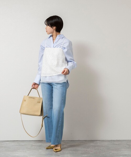 NOLLEY’S Sophi（ノーリーズソフィ）の「ウォッシャブルフェザースパンコールチュールキャミブラウス（シャツ/ブラウス・レディース・ブラック/オフホワイト・38）」の6枚目の写真