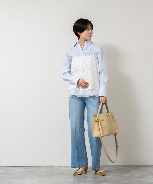 NOLLEY’S Sophi（ノーリーズソフィ）の「ウォッシャブルフェザースパンコールチュールキャミブラウス（シャツ/ブラウス・レディース・ブラック/オフホワイト・38）」の7枚目の写真