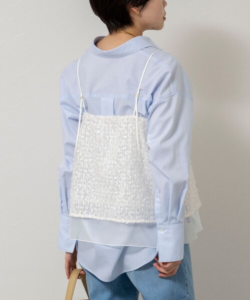 NOLLEY’S Sophi（ノーリーズソフィ）の「ウォッシャブルフェザースパンコールチュールキャミブラウス（シャツ/ブラウス・レディース・ブラック/オフホワイト・38）」の9枚目の写真