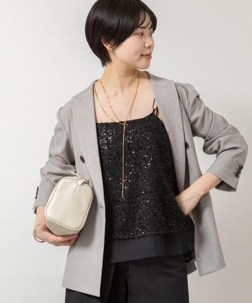 NOLLEY’S Sophi（ノーリーズソフィ）の「ウォッシャブルフェザースパンコールチュールキャミブラウス（シャツ/ブラウス・レディース・ブラック/オフホワイト・38）」の11枚目の写真