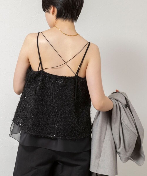 NOLLEY’S Sophi（ノーリーズソフィ）の「ウォッシャブルフェザースパンコールチュールキャミブラウス（シャツ/ブラウス・レディース・ブラック/オフホワイト・38）」の13枚目の写真