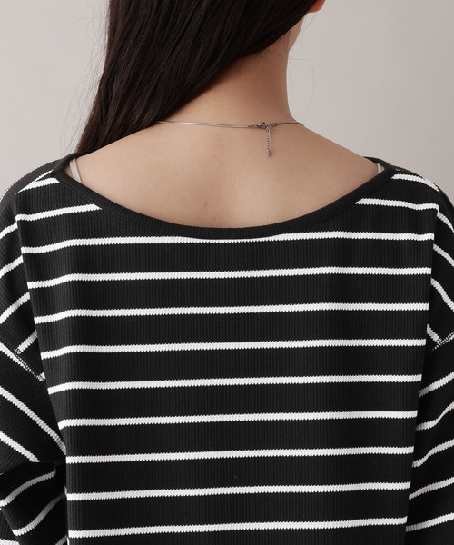 RAGEBLUE(レイジブルー)の「前後2WAY/ワッフルボーダープルオーバー(Tシャツ/カットソー・レディース・ホワイト/ブラック・FREE)」の17枚目の写真