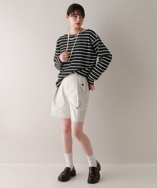 RAGEBLUE(レイジブルー)の「前後2WAY/ワッフルボーダープルオーバー(Tシャツ/カットソー・レディース・ホワイト/ブラック・FREE)」の22枚目の写真