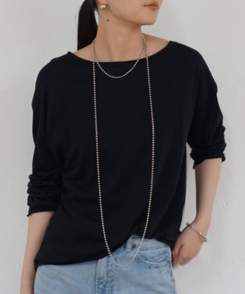 LOUNGEDRESS（ラウンジドレス）の「スラブロンT（Tシャツ/カットソー・レディース・ピンク/オフホワイト/ブラック・FREE）」の2枚目の写真