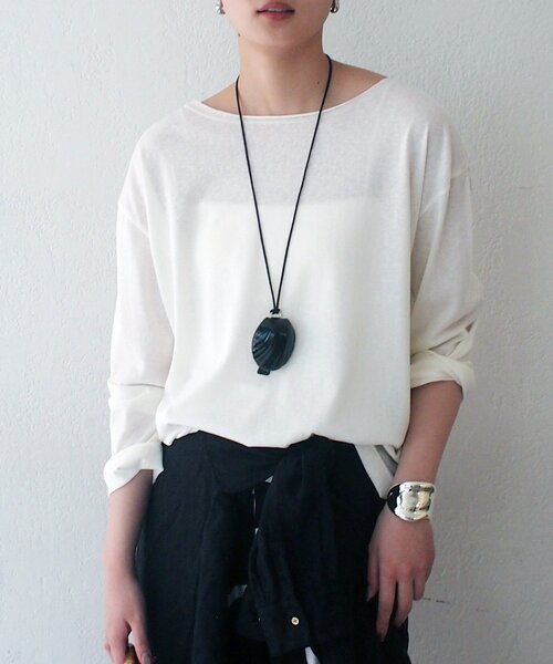 LOUNGEDRESS（ラウンジドレス）の「スラブロンT（Tシャツ/カットソー・レディース・ピンク/オフホワイト/ブラック・FREE）」の10枚目の写真