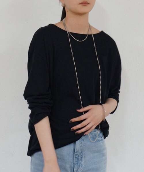 LOUNGEDRESS(ラウンジドレス)の「スラブロンT(Tシャツ/カットソー・レディース・ピンク/オフホワイト/ブラック/ブラウン・FREE)」の17枚目の写真