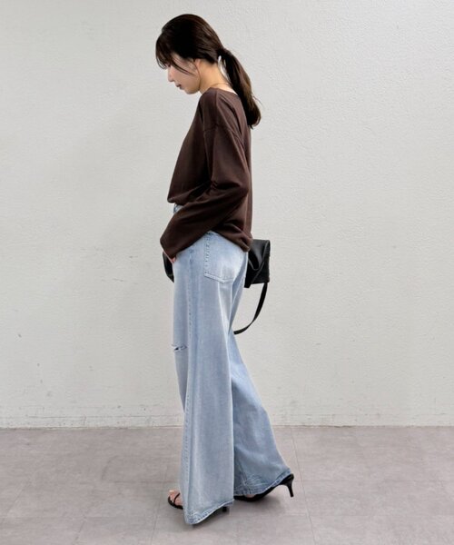 LOUNGEDRESS(ラウンジドレス)の「スラブロンT(Tシャツ/カットソー・レディース・ピンク/オフホワイト/ブラック/ブラウン・FREE)」の21枚目の写真