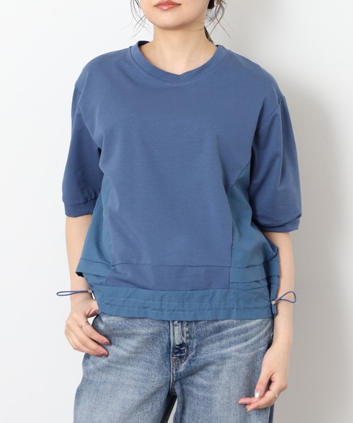 A.N.L(エーエヌエル レーベル)の「A.N.L バックシャン半袖カットソープルオーバー(Tシャツ/カットソー・レディース・カーキ/ブラック/ブルー/チャコールグレー・38)」の4枚目の写真