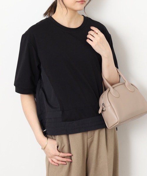 A.N.L(エーエヌエル レーベル)の「A.N.L バックシャン半袖カットソープルオーバー(Tシャツ/カットソー・レディース・カーキ/ブラック/ブルー/チャコールグレー・38)」の1枚目の写真