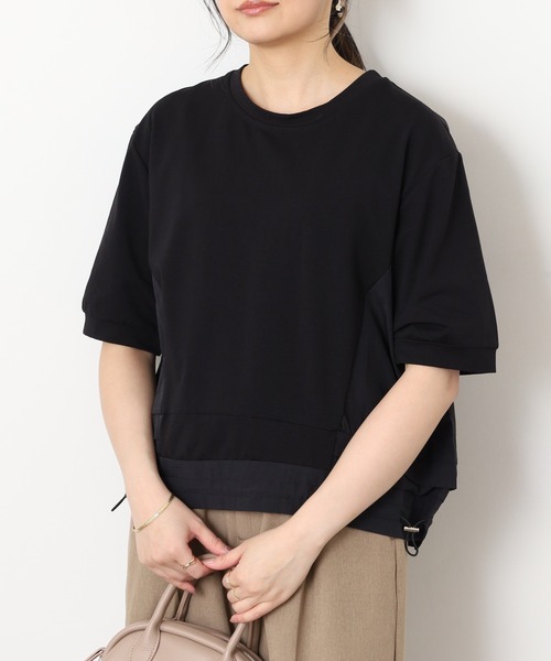 A.N.L(エーエヌエル レーベル)の「A.N.L バックシャン半袖カットソープルオーバー(Tシャツ/カットソー・レディース・カーキ/ブラック/ブルー/チャコールグレー・38)」の8枚目の写真