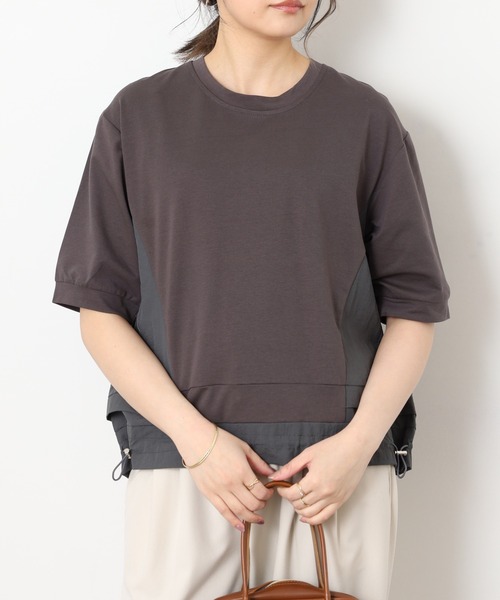 A.N.L(エーエヌエル レーベル)の「A.N.L バックシャン半袖カットソープルオーバー(Tシャツ/カットソー・レディース・カーキ/ブラック/ブルー/チャコールグレー・38)」の12枚目の写真