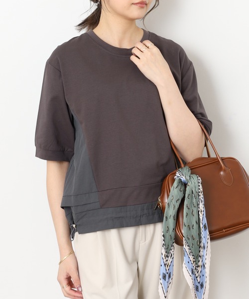 A.N.L(エーエヌエル レーベル)の「A.N.L バックシャン半袖カットソープルオーバー(Tシャツ/カットソー・レディース・カーキ/ブラック/ブルー/チャコールグレー・38)」の13枚目の写真