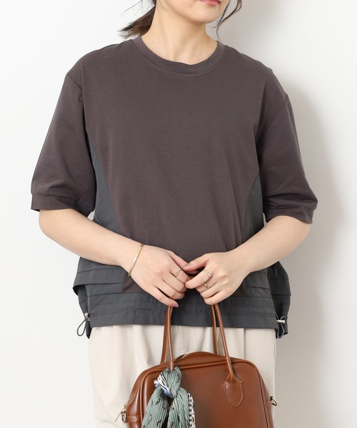 A.N.L(エーエヌエル レーベル)の「A.N.L バックシャン半袖カットソープルオーバー(Tシャツ/カットソー・レディース・カーキ/ブラック/ブルー/チャコールグレー・38)」の14枚目の写真