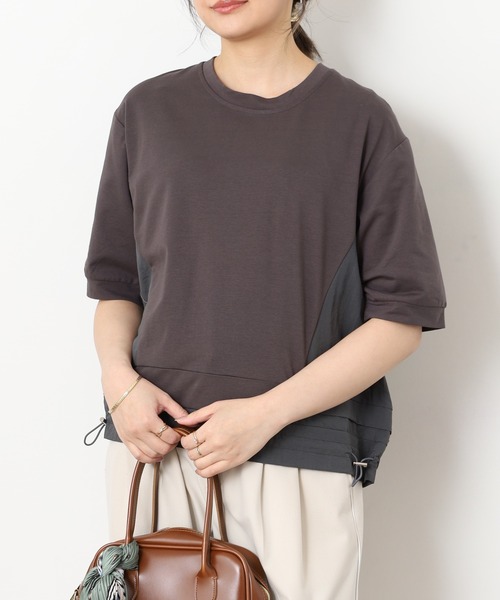 A.N.L(エーエヌエル レーベル)の「A.N.L バックシャン半袖カットソープルオーバー(Tシャツ/カットソー・レディース・カーキ/ブラック/ブルー/チャコールグレー・38)」の15枚目の写真