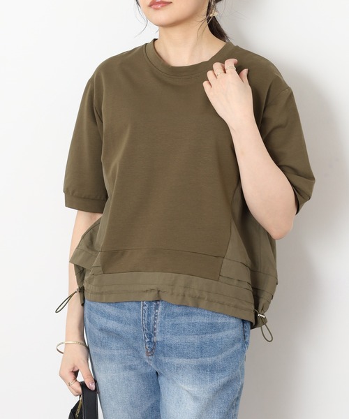 A.N.L(エーエヌエル レーベル)の「A.N.L バックシャン半袖カットソープルオーバー(Tシャツ/カットソー・レディース・カーキ/ブラック/ブルー/チャコールグレー・38)」の21枚目の写真