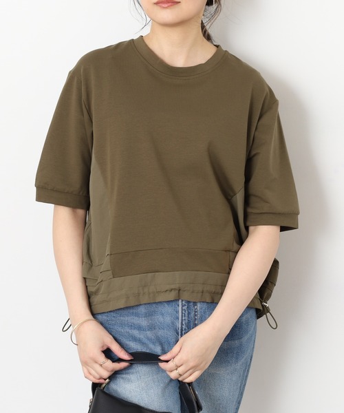 A.N.L(エーエヌエル レーベル)の「A.N.L バックシャン半袖カットソープルオーバー(Tシャツ/カットソー・レディース・カーキ/ブラック/ブルー/チャコールグレー・38)」の22枚目の写真