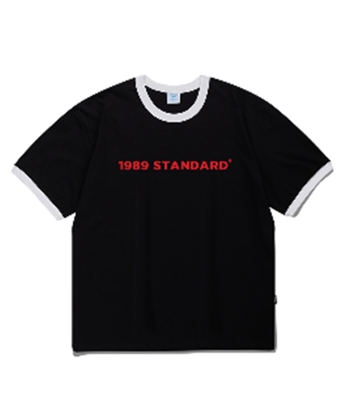 1989STANDARD(1989スタンダード)の「ベーシックロゴクールコットンリンガー半袖(SRSSTD-0006)(Tシャツ/カットソー・メンズ・ライトグレー/ブラック/アイボリー・LARGE/MEDIUM/X-LARGE)」の3枚目の写真