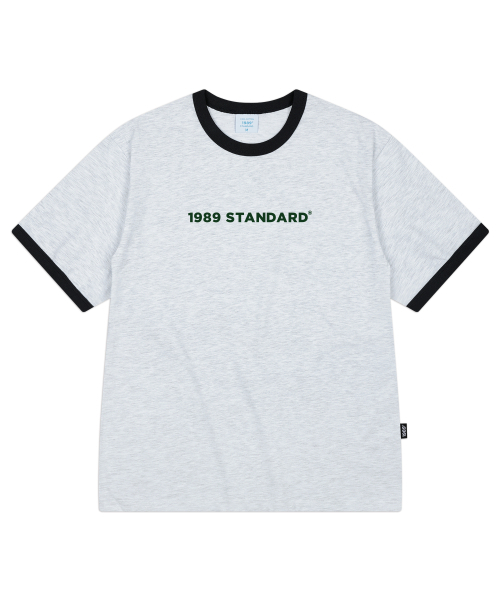 1989STANDARD(1989スタンダード)の「ベーシックロゴクールコットンリンガー半袖(SRSSTD-0006)(Tシャツ/カットソー・メンズ・ライトグレー/ブラック/アイボリー・LARGE/MEDIUM/X-LARGE)」の4枚目の写真