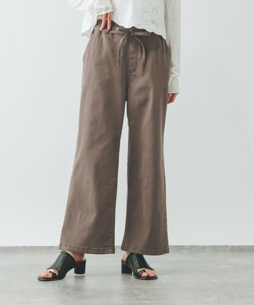 GLOBAL WORK(グローバルワーク)の「GOODデニムイージー綿麻パンツ/634610(デニムパンツ・レディース・サックスブルー/ブルー/ダークブラウン・X-SMALL/MEDIUM/SMALL/LARGE)」の2枚目の写真