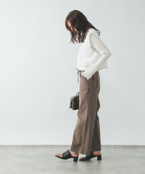 GLOBAL WORK(グローバルワーク)の「GOODデニムイージー綿麻パンツ/634610(デニムパンツ・レディース・サックスブルー/ブルー/ダークブラウン・X-SMALL/MEDIUM/SMALL/LARGE)」の7枚目の写真