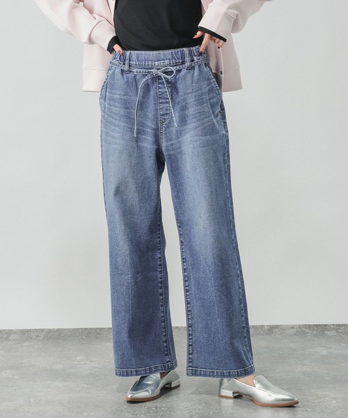 GLOBAL WORK(グローバルワーク)の「GOODデニムイージー綿麻パンツ/634610(デニムパンツ・レディース・サックスブルー/ブルー/ダークブラウン・X-SMALL/MEDIUM/SMALL/LARGE)」の21枚目の写真